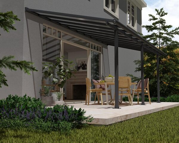 Canopia by Palram Pergola Olympia 18.3m² en Aluminium Et Polycarbonate, Moderne & Élégante, pour Couvrir Une Terrasse Toute L’année (Gris)