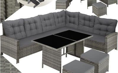 Avis sur le salon de jardin TecTake en rotin modulable : confort et élégance pour votre extérieur