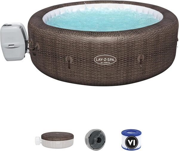 Bestway LAY-Z-SPA St Moritz Airjet 216 x 71 cm, 5-7 personnes 60023 Multicolore