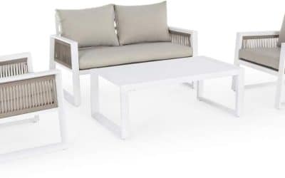 Test : canapé de jardin Bizzotto Captiva 4 pièces en aluminium blanc