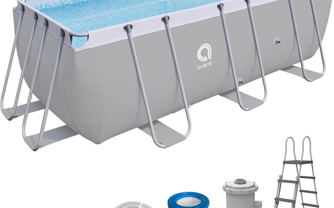 Test de la piscine rectangulaire Avenli : performance et élégance en gris