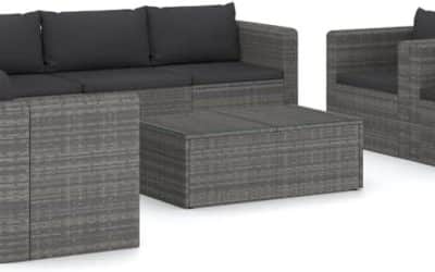 Test du salon de jardin vidaXL 9 pcs avec coussins en résine tressée grise