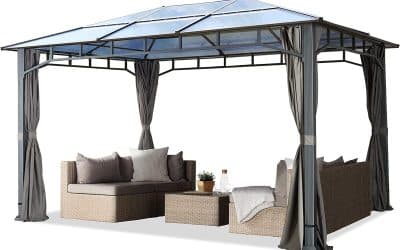 Test de la tonnelle TOOLPORT 3×4 m : structure aluminium, toit polycarbonate