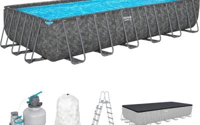 Test de la piscine hors sol Bestway APX : un espace de détente gris foncé