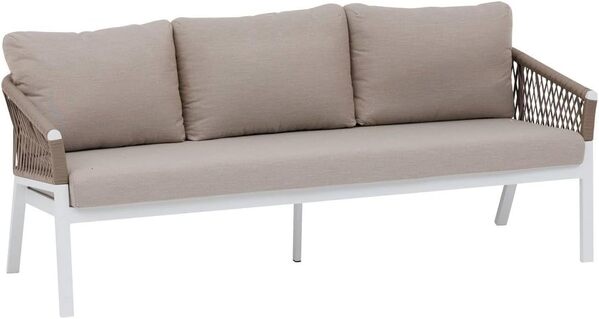 Hespéride - Salon de Jardin oriengo Taupe et Blanc 5 Places en Aluminium traité époxy