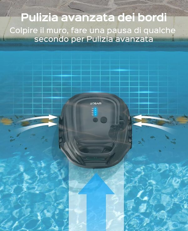 WYBOT Robot Piscine sans Fil pour Piscine Familiale Jusqu'à 100m², Nettoyage Automatique du Fond, 120 Min d'Aspirateur Piscine Haute Performance, Système Double Turbine,Vert Foncé