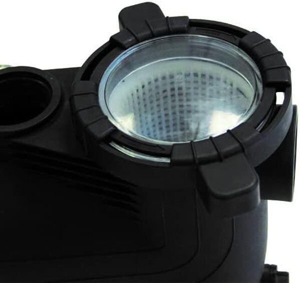 Aqualux Pompe Filtration Piscine - Modèle 1/2 - Débit Max 9.5 m³/h - avec Préfiltre Intégré - Couvercle Quick Lock sans Vis - EDG 100518 (à Utiliser avec Un Filtre à Sable ou à Cartouche) Noir