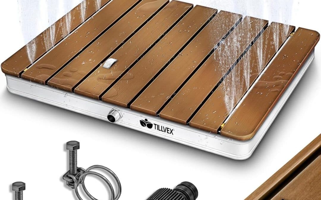 Test de la douche de jardin tillvex® avec pédale : une hauteur de jet impressionnante