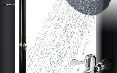 Test de la douche solaire AREBOS 20L avec thermomètre