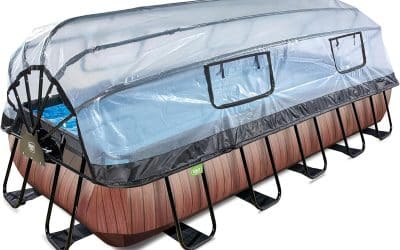 Test de la piscine EXIT Toys Wood avec dôme : eau propre et chaude