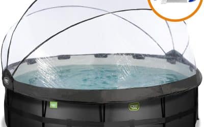 Test : piscine EXIT Toys Black Leather avec dôme et pompe à sable