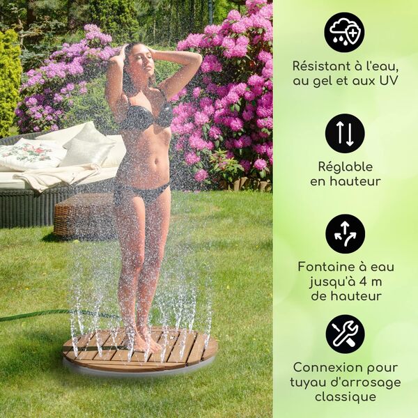 blumfeldt Douche Exterieur Piscine, Douches de Jardin Portable, Douche Jardin de 4M, Pomme de Douche Réglable, Douche Extérieur Aluminium, Rince Pied Piscine, Douche Extérieure Résistant UV et Gel