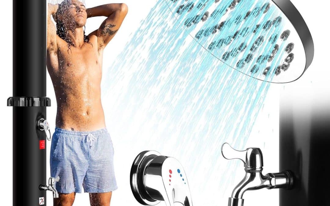 Test de la douche solaire 40 litres : eau chaude pour jardin et piscine