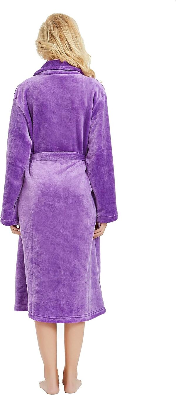 HEARTNICE Peignoir moelleux pour femme - Long peignoir en peluche - Avec capuche - Léger - Peignoir douillet