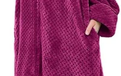 Avis : peignoir en polaire femme, rose XL