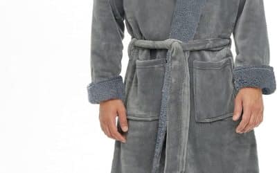 Test : peignoir d’hiver Alexander Del Rossa en peluche Sherpa, gris acier