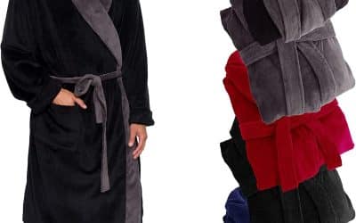 Test : peignoir en polaire Ross Michaels noir et gris taille S/M