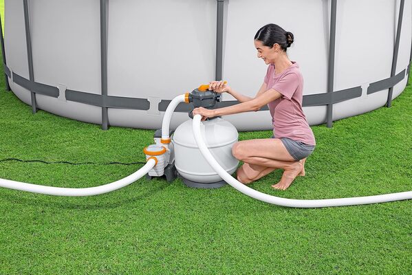 Bestway Flowclear Pompe de filtration à sable pour piscines hors sol, débit 8327 l/h
