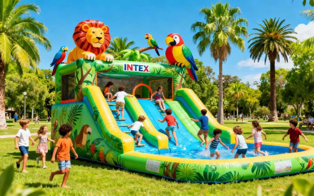 Aire de jeux gonflable Intex Jungle : aventure pour enfants