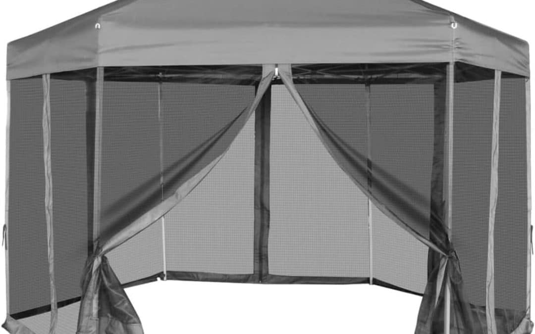 Test : chapiteau pliable hexagonal vidaXL avec parois grises