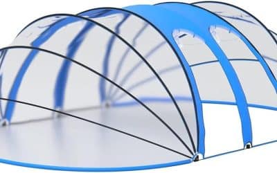 Test du dôme de piscine ovale 620x410x205 cm
