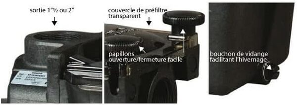 Pompe de Filtration Piscine - Super Pump 1,5CV Monophasé Raccordement en 2