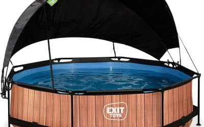 Test de la piscine ronde EXIT Toys Wood ø300x76cm avec voile d’ombrage