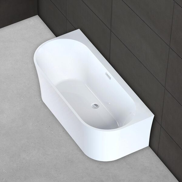 Baignoire Ilot Ruby 170 blanche 170 x80 x57 cm, by SPALINA