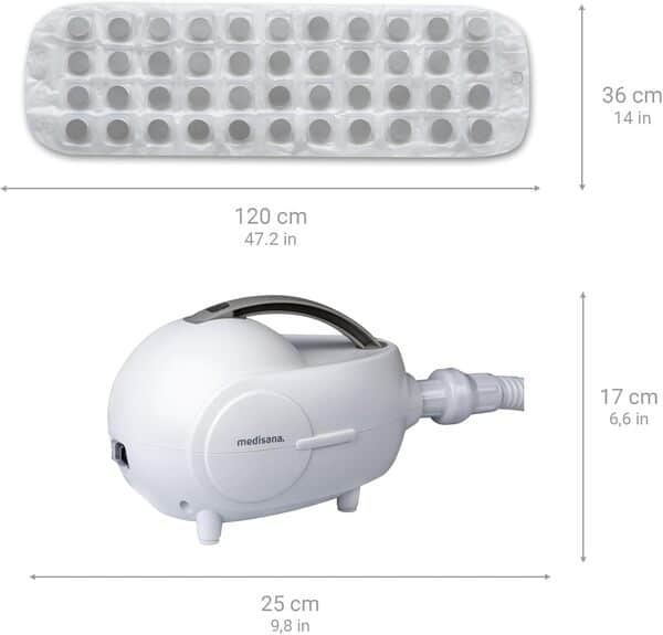 Medisana MBH Tapis de bain à bulles d'air, Tapis de bain à bulles, Tapis d'hydromassage, Comprend un distributeur d'arômes, 3 niveaux d'intensité, Fonction de minuterie, Spa pour la maison, Wellness