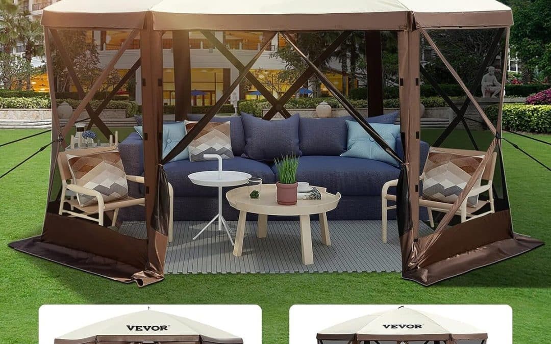 Test : tente d'abri VEVOR, camping pop-up à 6 côtés